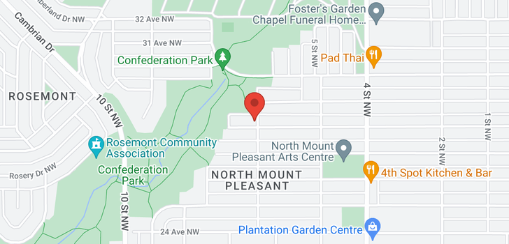 map of 702 28 Avenue NW